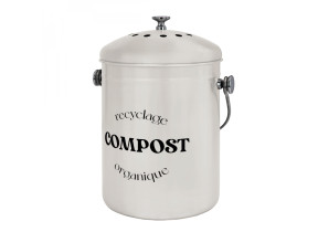 Linxor - composteur, bac, poubelle à compost de cuisine 5l rond en inox - beige EGK3362