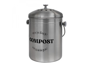 Linxor - composteur, bac, poubelle à compost de cuisine 5l rond en inox - gris EGK2146