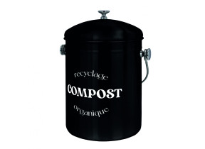 Linxor - composteur, bac, poubelle à compost de cuisine 5l rond en inox - noir EGK3363