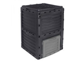 Linxor - composteur, bac, poubelle à compost de jardin - 300 l - noir et gris EGK2147
