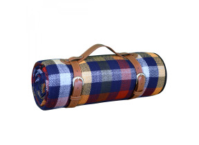 Linxor - couverture, tapis, nappe de pique-nique imperméable - 200 x 200 cm - carreaux multicolores EGK3664