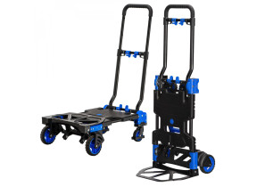 Linxor - diable, chariot 2 en 1 pliable 4 roues - charge 137 kg EGK3039