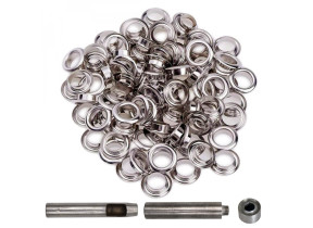 Linxor - kit de 100 oeillets en métal avec set d\'outils - diam 12mm EGK3088