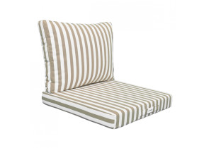 Linxor - kit de coussins pour salon de jardin déhoussables - 60 x 60 cm - rayé beige EGK3656