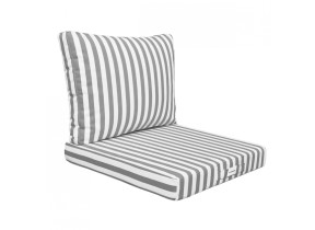 Linxor - kit de coussins pour salon de jardin déhoussables - 60 x 60 cm - rayé gris EGK3657