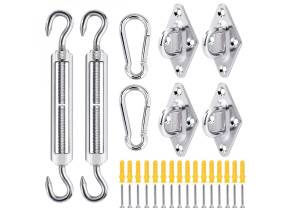 Linxor - kit de fixation en acier inoxydable pour voile d\'ombrage EGK2121