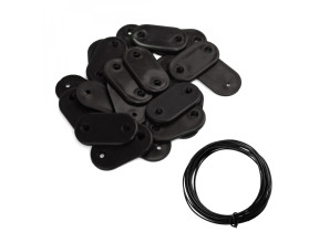 Linxor - kit de fixation pour brise vue, canisse anti-uv - noir EGK3307