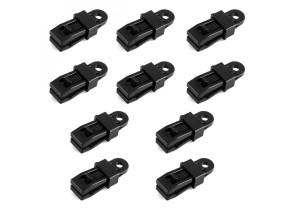 Linxor - lot de 10 pinces à tendre, clips pour bâches ou toiles - noir EGK3675