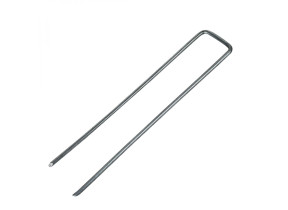 Linxor - lot de 100 piquets de fixation - 15 cm x 2.5 cm - diam 2.8 mm - acier galvanisé - gris EGK1259
