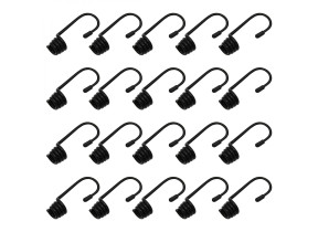 Linxor - lot de 20 crochets pour tendeur - 7 cm - noir EGK1729