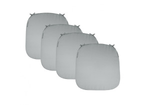 Linxor - lot de 4 galettes, coussins déhoussables pour chaise - gris clair EGK3082