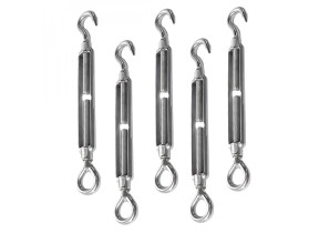 Linxor - lot de 5 tendeurs de fil réglables en acier inoxydable - crochet et oeillet - m6 EGK2767