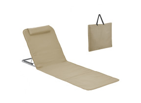 Linxor - matelas, transat, tapis de plage avec dossier inclinable et sac de transport - beige EGK3168