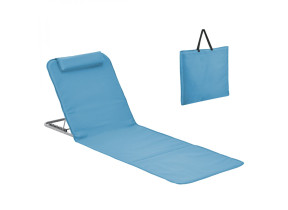 Linxor - matelas, transat, tapis de plage avec dossier inclinable et sac de transport - bleu EGK2754