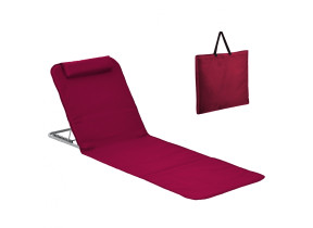 Linxor - matelas, transat, tapis de plage avec dossier inclinable et sac de transport - framboise EGK3170