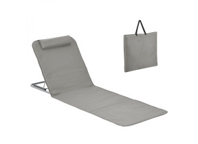 Linxor - matelas, transat, tapis de plage avec dossier inclinable et sac de transport - gris EGK2755