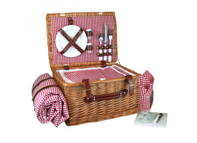 Linxor - panier de pique-nique isotherme avec nappe et accessoires - 2 personnes - rouge EGK3661