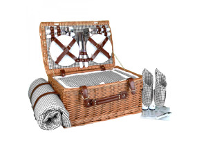 Linxor - panier de pique-nique isotherme avec nappe et accessoires - 4 personnes - gris EGK3662