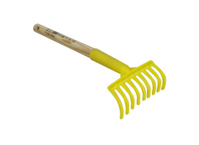Linxor - peigne, râteau à olives 9 dents avec manche en bois 40 cm - jaune EGK1408