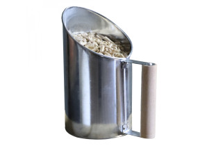 Linxor - pelle à granulés, pellets en fer de zinc et poignée en bois - 1.5l - gris EGK3429