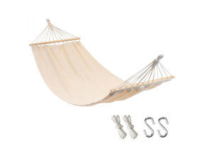 Linxor - toile de hamac 2 personnes 150 x 270 cm avec système d\'attache - beige EGK2749