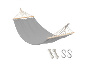 Linxor - toile de hamac 2 personnes 150 x 270 cm avec système d\'attache - gris EGK2750