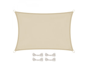 Linxor - voile d\'ombrage rectangulaire imperméable et anti-uv - 2 x 3 m - beige EGK3179