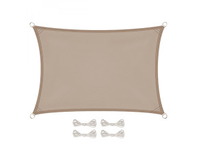 Linxor - voile d\'ombrage rectangulaire imperméable et anti-uv - 3 x 5 m - taupe EGK2128