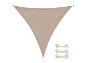 Linxor - voile d\'ombrage triangulaire imperméable et anti-uv - 4 x 4 x 4 m - taupe EGK2132