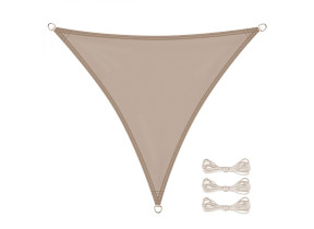 Linxor - voile d\'ombrage triangulaire imperméable et anti-uv - 5 x 5 x 5 m - taupe EGK2134