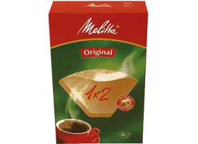 Melitta 2 filtre papier 1x2 80pieces aromapor MEL0100762