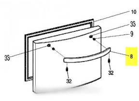 Poignee aluminium congelateur 460x40 C00265558