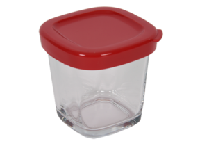 Pot + couvercle rouge