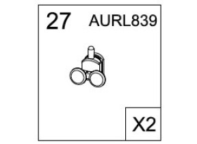 Roulette simple 23mm avec corps platique avec bouton x4 AURL839