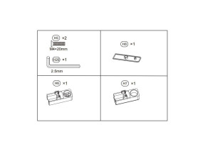 Vis, chevilles, caches remix wi doré brossé (h5,6,7,8,20) remixwipj017 pour racine 430REMIXWIPJ017