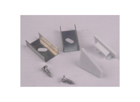 Vis + supports + embout pour profilé angulaire blanc as-ang-w pour racine 356ASANGW