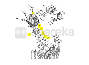 Cylindre+piston d60/ms880 1124-020-1207