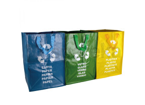 Linxor - lot de 3 sacs de tri réutilisables pour recyclage des déchets - 130 l EGK2149
