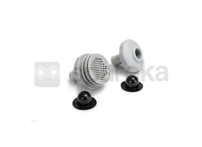 Lot de 2 petites crépines pour piscines intex + bouchons 25022