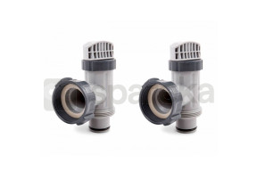 Lot de 2 vannes d\'arrêt 38 mm pour piscine intex 25010