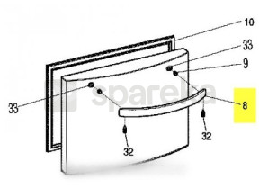 Poignee aluminium congelateur 460x40 C00265558