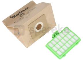 Sacs aspirateur x10 + 1 filtre hepa pour zélio moulinex MT000101