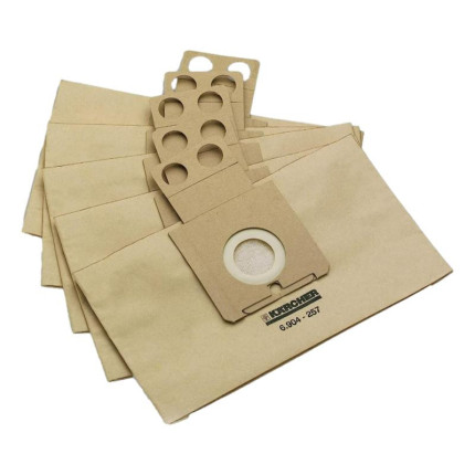 5 sacs aspirateur filtrants en papier ka6.904-257.0 + 1 microfiltre pour station de charge