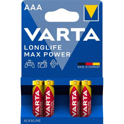 Blister de 4 piles longlife max power (aaa/lr3) - <span>4703101404</span>
