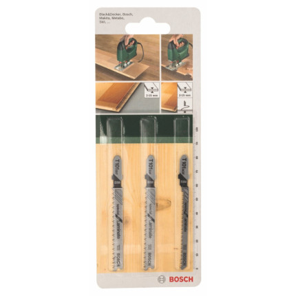 Bosch outillages 2609256788 assortiment de lames de scie sauteuse bois 3 pièces