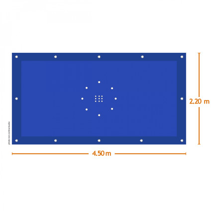 Linxor - bâche de protection réversible 4 saisons pour piscine hors sol - rectangle 2,20 x 4,50 m - 150 gsm - bleu et gris-4