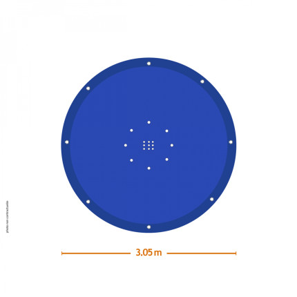 Linxor - bâche de protection réversible 4 saisons pour piscine hors sol - ronde 3,05 m - 150 gsm - bleu et gris-4