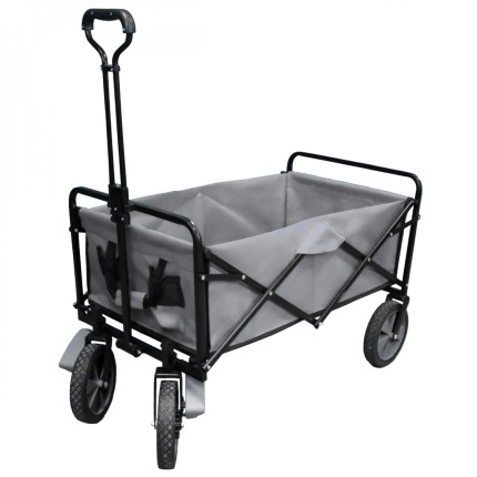 Linxor - chariot de transport, remorque de jardin pliable à roulettes - 90 kg - gris