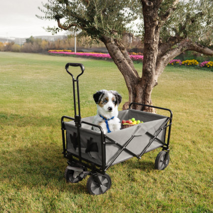 Linxor - chariot de transport, remorque de jardin pliable à roulettes - 90 kg - gris-3