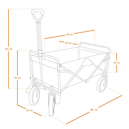 Linxor - chariot de transport, remorque de jardin pliable à roulettes - 90 kg - gris-1